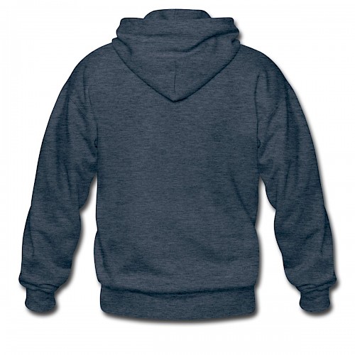 Männer Premium Kapuzenjacke Hinten in der Farbe Jeansblau bedrucken lassen