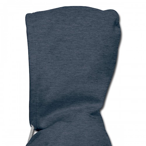 Männer Premium Kapuzenjacke Kapuze links in der Farbe Jeansblau bedrucken lassen