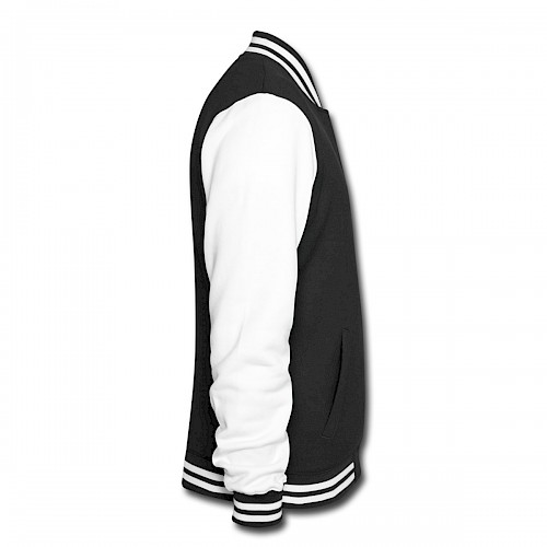 College-Sweatjacke Rechts in der Farbe Schwarz/Weiß bedrucken lassen