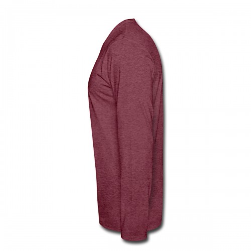 Männer Premium Langarmshirt Links in der Farbe Bordeauxrot meliert bedrucken lassen