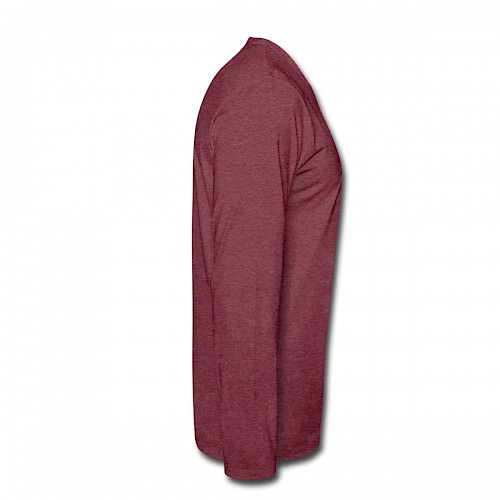 Männer Premium Langarmshirt Rechts in der Farbe Bordeauxrot meliert bedrucken lassen