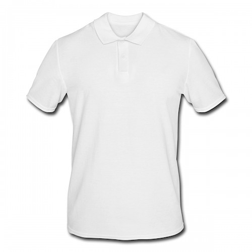 Männer Poloshirt Vorne in der Farbe Weiß bedrucken lassen
