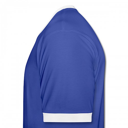 Männer Kontrast-T-Shirt Links in der Farbe Blau/Weiß bedrucken lassen