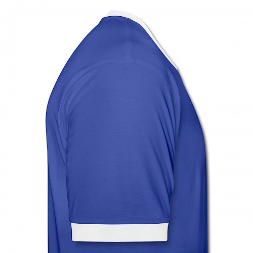 Männer Kontrast-T-Shirt Rechts in der Farbe Blau/Weiß bedrucken lassen