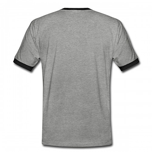 Männer Kontrast-T-Shirt Hinten in der Farbe Grau meliert/Schwarz bedrucken lassen