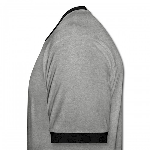 Männer Kontrast-T-Shirt Links in der Farbe Grau meliert/Schwarz bedrucken lassen