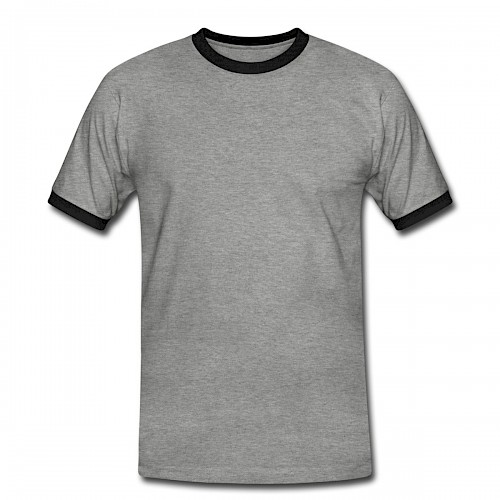 Männer Kontrast-T-Shirt Vorne in der Farbe Grau meliert/Schwarz bedrucken lassen