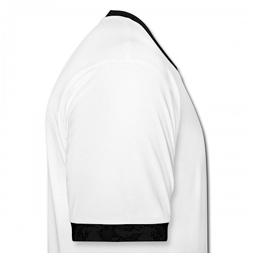 Männer Kontrast-T-Shirt Rechts in der Farbe Weiß/Schwarz bedrucken lassen