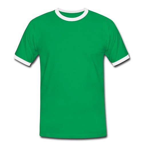 Männer Kontrast-T-Shirt Vorne in der Farbe Kelly Green/Weiß bedrucken lassen