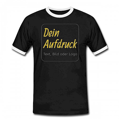 Männer Kontrast-T-Shirt Schwarz/Weiß mit Text, Bild oder Logo bedrucken lassen