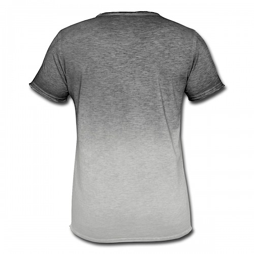 Männer T-Shirt mit Farbverlauf Hinten in der Farbe Dip Dye Grau bedrucken lassen