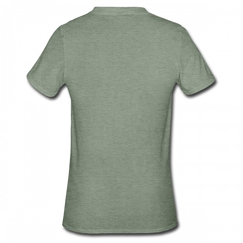 Unisex Polycotton T-Shirt Hinten in der Farbe Militärgrün meliert bedrucken lassen