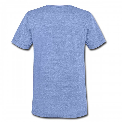 Unisex Tri-Blend T-Shirt von Bella + Canvas Hinten in der Farbe Blau meliert bedrucken lassen