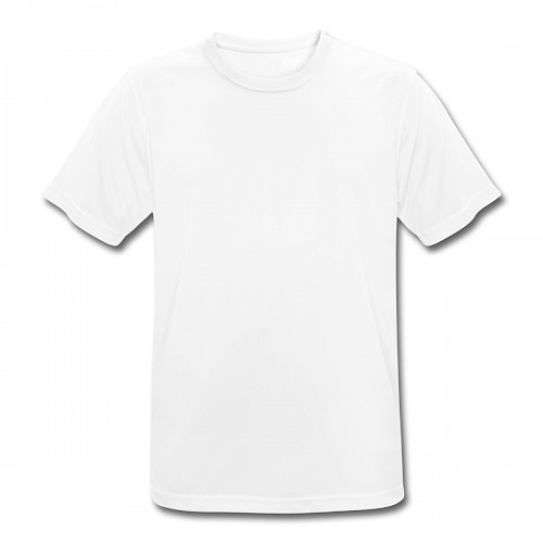 Männer T-Shirt atmungsaktiv Vorne in der Farbe Weiß bedrucken lassen