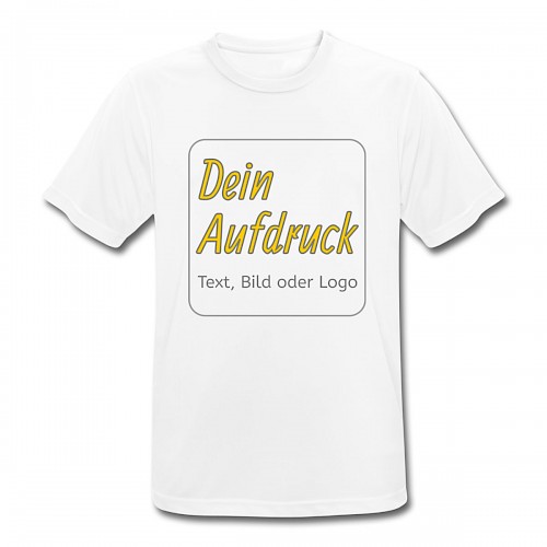 Männer T-Shirt atmungsaktiv Weiß mit Text, Bild oder Logo bedrucken lassen