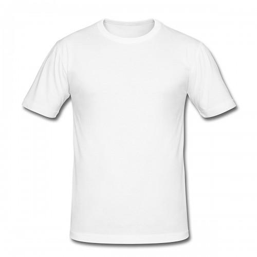 Männer Slim Fit T-Shirt Vorne in der Farbe Weiß bedrucken lassen