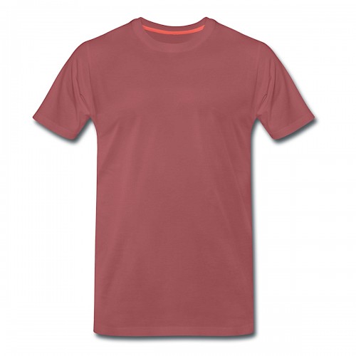Männer Premium T-Shirt Vorne in der Farbe washed Burgundy bedrucken lassen