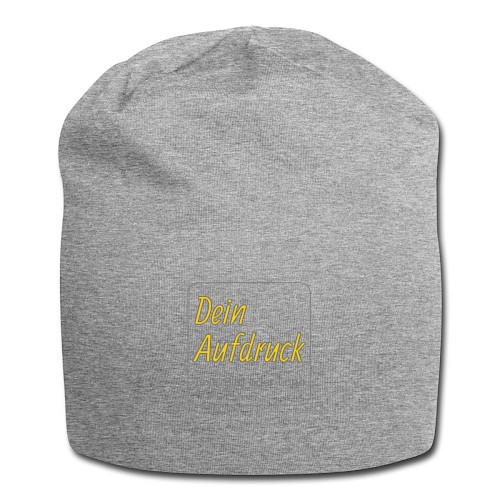 Jersey-Beanie Grau meliert mit Text, Bild oder Logo bedrucken lassen