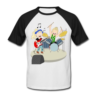 Abschluss T-Shirt - süßes lustiges Paar mit Gitarre und Drums