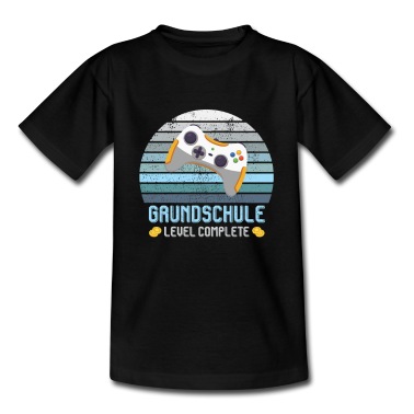 Abschluss T-Shirt - Grundschule Level Complete Gamer Zocker Controller