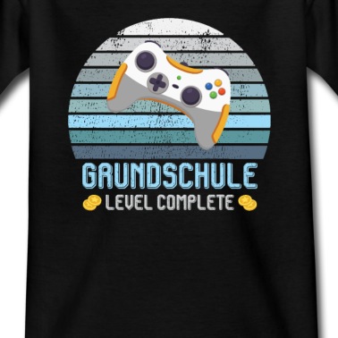 Abschluss T-Shirt - Grundschule Level Complete Gamer Zocker Controller