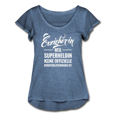 Abschluss T-Shirt - Erzieherin - Superheldin (Typography)