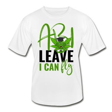 Abschluss T-Shirt - Abitur Spruch Cannabisblatt Abi Leave I Can Fly
