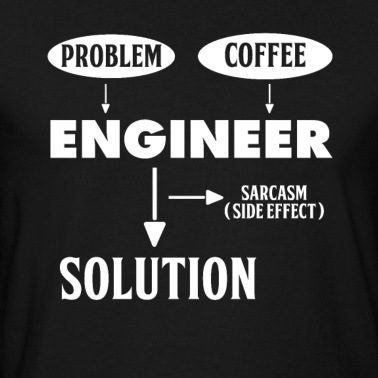 Abschluss T-Shirt - Ingenieure lösen mit viel Kaffee Probleme