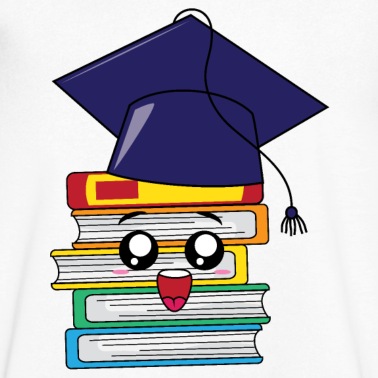 Abschluss T-Shirt - Abschluss-Hut Buch Comic