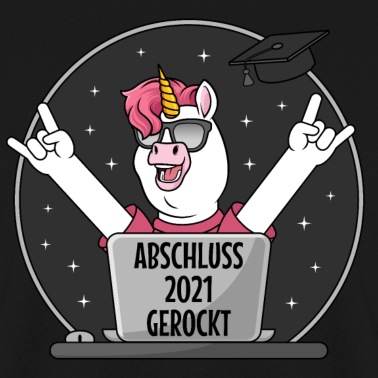 Abschluss Pullover - Einhorn am Computer feiert Abschluss 2021 gerockt
