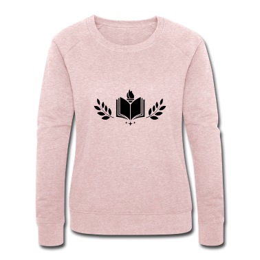 Abschluss Pullover - Buch Offen Fackel Abschluss Symbol Lorbeerblätter