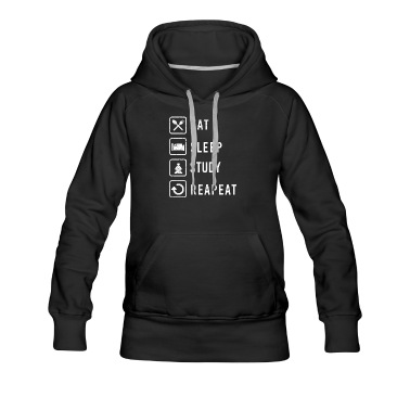 Abschluss Hoodie - Eat Sleep Study Repeat Schulkinder Geschenkidee