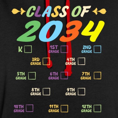 Abschluss Hoodie - Klasse von 2034 Grow With Me Boys Girls