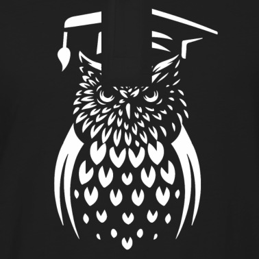 Abschluss Poloshirt - Eule mit Abschluss Hut