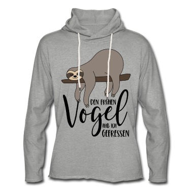 Abitur Hoodie - Faultier Spruch Den frühen Vogel hab ich gefressen