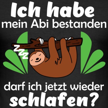 Abitur T-Shirt - Abi2021 Abitur Abschluss Faultier bedruckt 2021