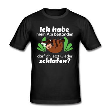 Abitur T-Shirt - Abi2021 Abitur Abschluss Faultier bedruckt 2021