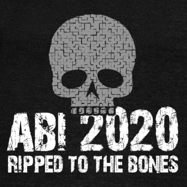 Abschlussfahrt Pullover - Abi Skull red ripped to the bones grey