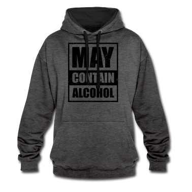 Abschlussfahrt Hoodie - MAY CONTAIN ALCOHOL Retro Lustiges Saufen Geschenk