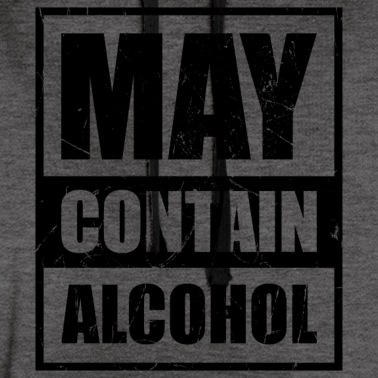 Abschlussfahrt Hoodie - MAY CONTAIN ALCOHOL Retro Lustiges Saufen Geschenk