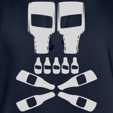 Abschlussfahrt Hoodie - Bier Bierflasche Totenkopf