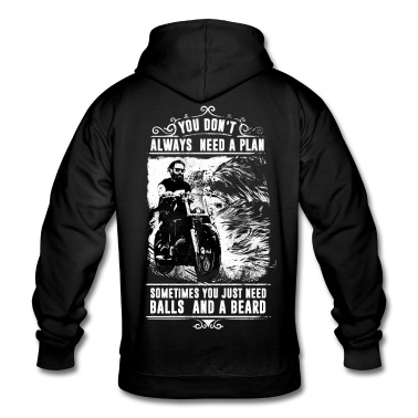 Abschlussfahrt Hoodie - you dont need a plan - just balls and beard