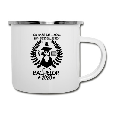 Abschluss Emaille Tasse - Bachelorabschluss Studienabschluss Absolventin