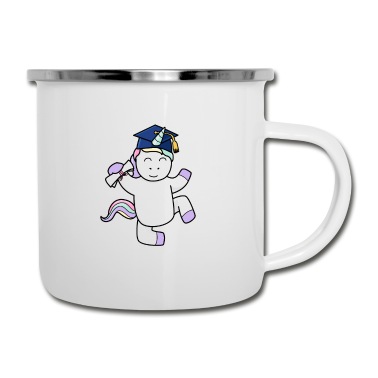 Abschluss Emaille Tasse - Abschluss Einhorn