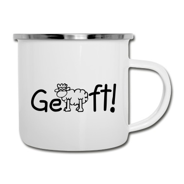 Abschluss Emaille Tasse - Geschafft! Abschluss