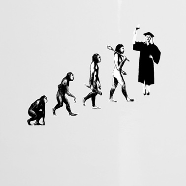 Abschluss Emaille Tasse - Abschluss Evolution Frauen, Abschlussgeschenke,