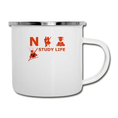 Abschluss Emaille Tasse - Lernen, Feiern und der Abschluss