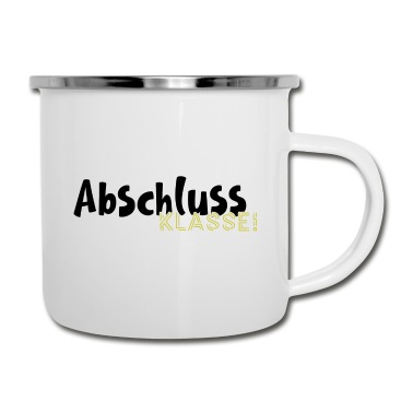 Abschluss Emaille Tasse - Schulabschluss Abschluss Klasse Geschenk