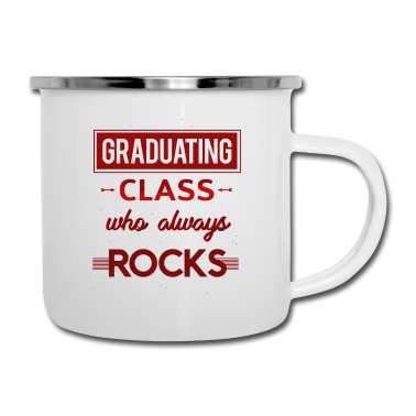 Abschluss Emaille Tasse - Abschluss rockt! Abschlussklasse Geschenkidee