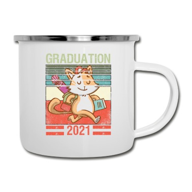 Abschluss Emaille Tasse - Lustige Schulabschluss Sprüche Abschluss
